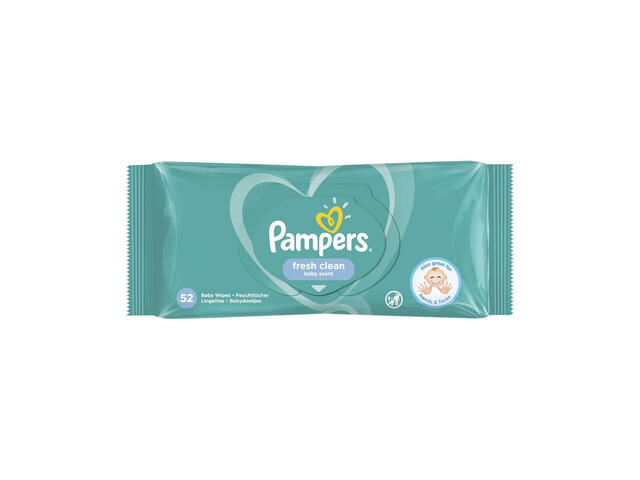 Servetele umede bebelusi Pampers Fresh Clean, 52 bucati