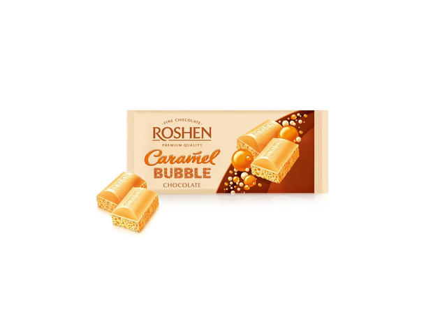 Ciocolata aerata cu caramel Roshen Bubble, 80 g