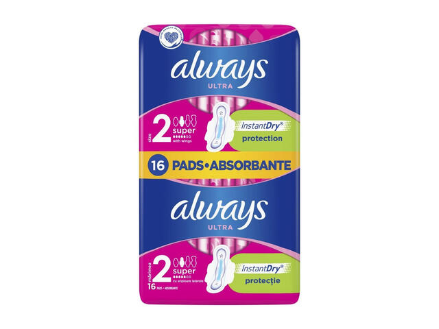 Absorbante Always Super Plus Duo Pack 16 bucati