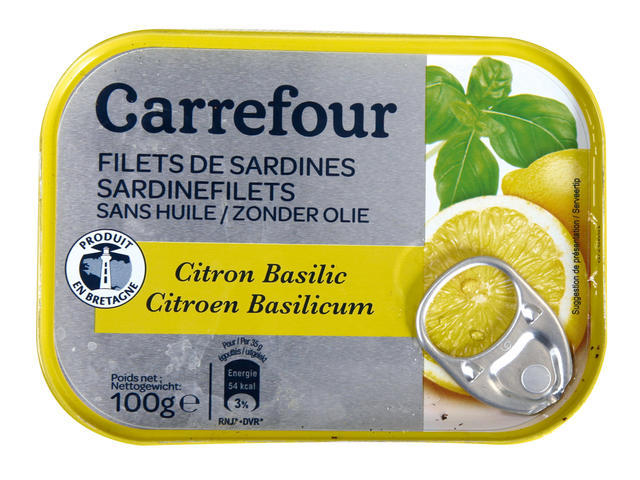 Sardine cu lamaie si busuioc Carrefour 100 g