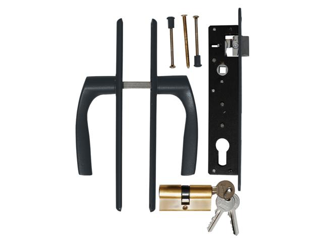 Set accesorii poarta pietonala Polbram, otel galvanizat, gri antracit RAL 7016