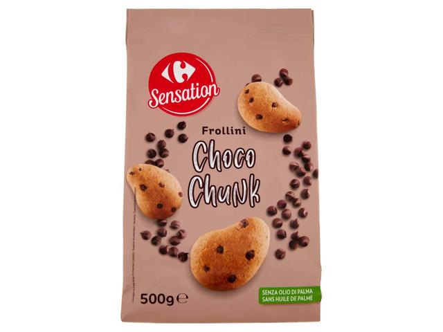 Biscuiti Carrefour Sensation cu fulgi de ciocolata 500 g