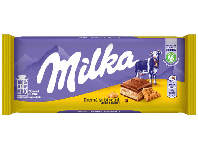 Milka Crema si biscuit 100 g