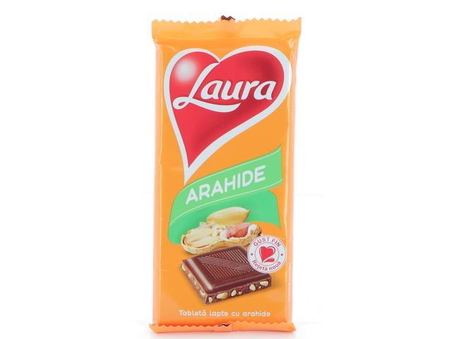 Ciocolata LAPTE ARAHIDE 85G LAURA