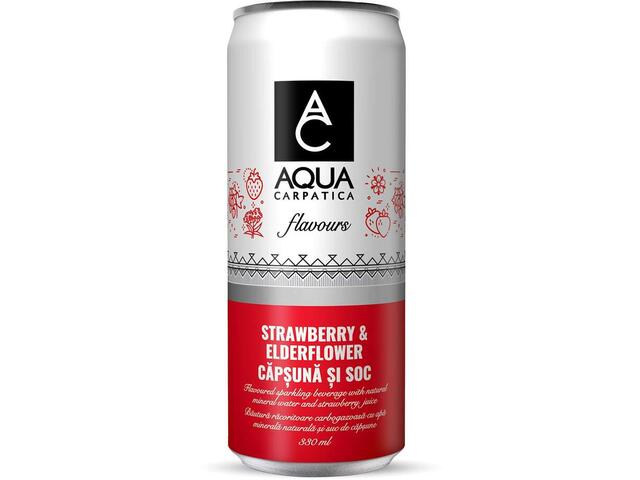 Aqua Carpatica Flavours Apa minerala capsuni si soc doza 330 ml