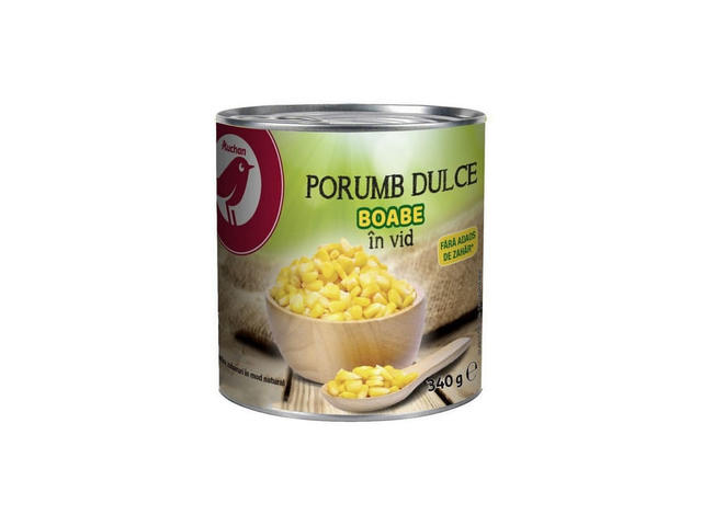 Porumb dulce Auchan, boabe, 340 g