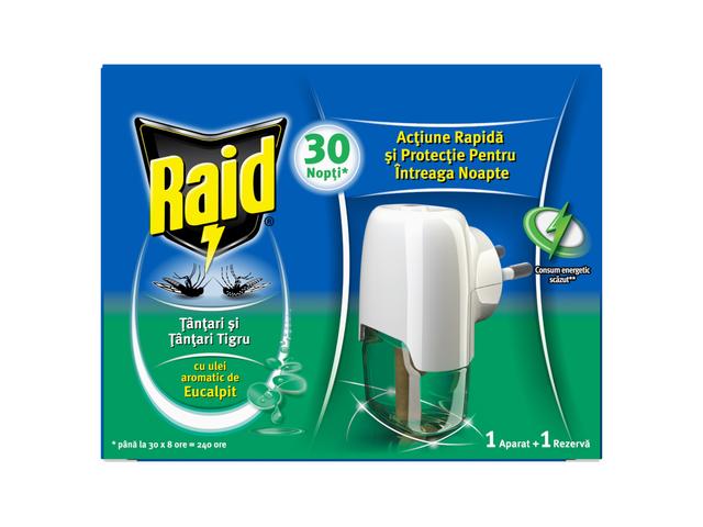 Raid Liquid Electric Aparat Tantari cu Eucalipt 30 nopti  21 ML