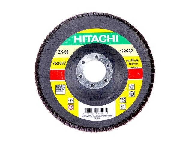 Disc lamelar, pentru inox / metale, Hikoki Proline 752587, 125 mm, granulatie 60