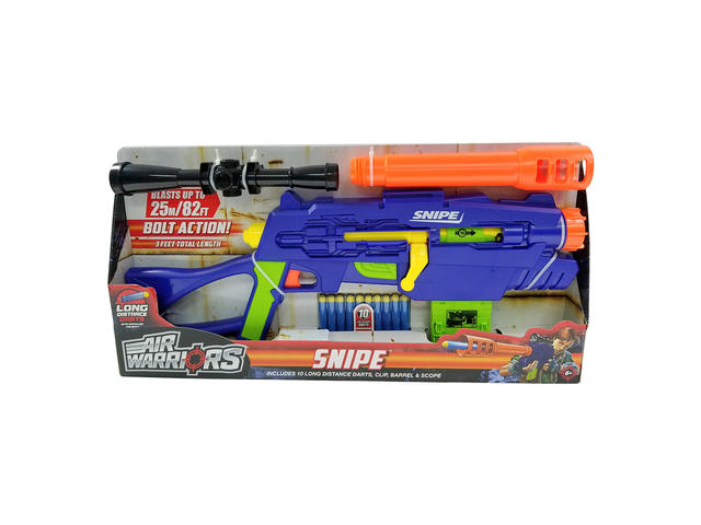 Arma de jucarie Air Warriors, Snipe, 10 sageti din burete