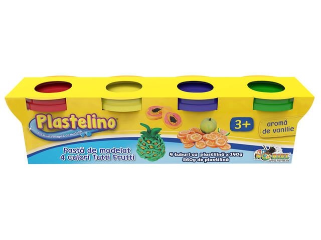 Plastelino - Pasta de modelat Neon, 4 culori