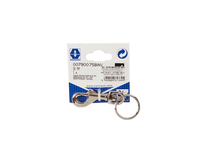 Carlig carabina cu ochi, otel, 55 x 11 mm