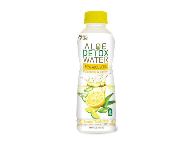 Apa cu aloe vera Pure Plus Detox, aroma de lamaie si calamansi, 0.5 l