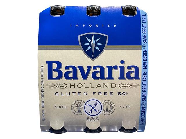 Bere Bavaria Premium Gluten Free 5% alc. 3 sticle x 33cl