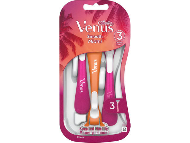 Aparat de ras de unica folosinta Gillette Venus Smooth Miami, 3 bucati