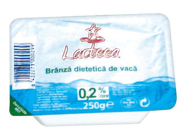 Lacteea branza de vaci dietetica 0.2% grasime 250 g