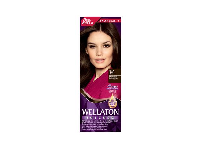 Vopsea de par permanenta Wellaton 3/0 Saten inchis, 110ML