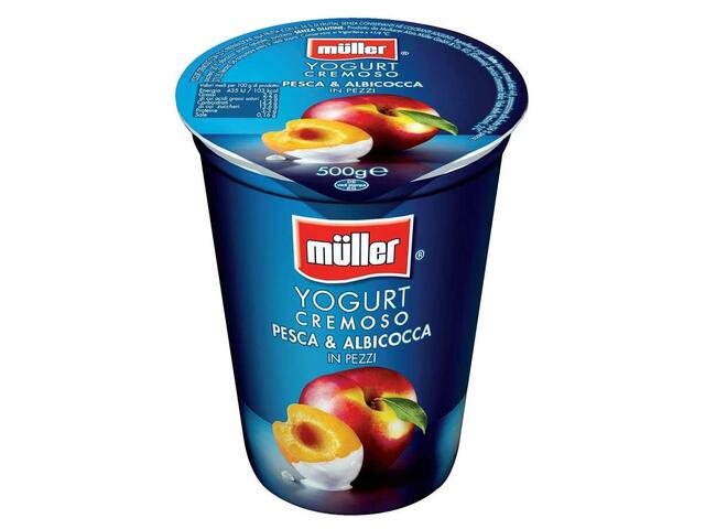 Muller Iaurt cu bucati de Piersici si Caise 500g