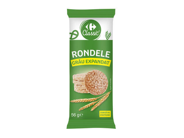 Rondele simple din grau expandat Carrefour 56g