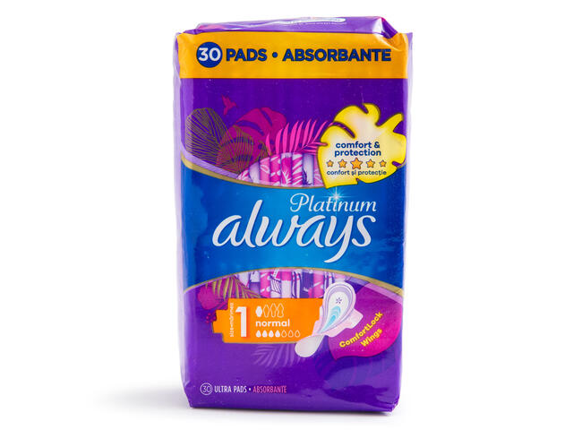 Absorbante Always Platinum Normal, 30 buc
