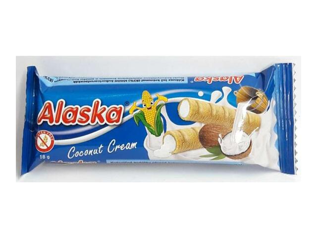 Alaska Rulouri din porumb umplute cu crema cu aroma de cocos x 18 g