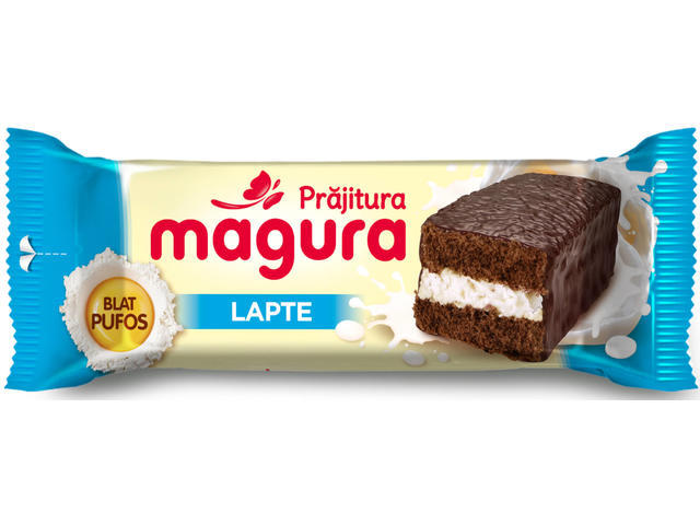 Prajitura cu crema de lapte & glazura de cacao Magura 35g