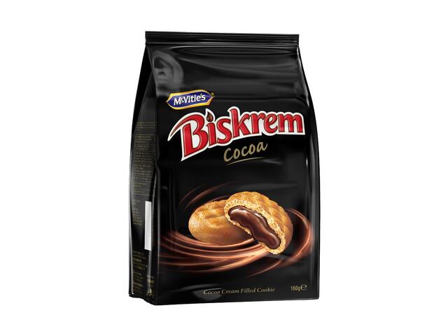 Biskrem biscuiti umpluti cu 30% crema  cacao 160g.