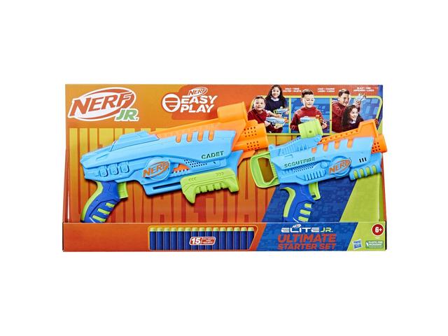 Set 2 blastere Nerf Elite Junior Ultimate Starter cu 15 proiectile