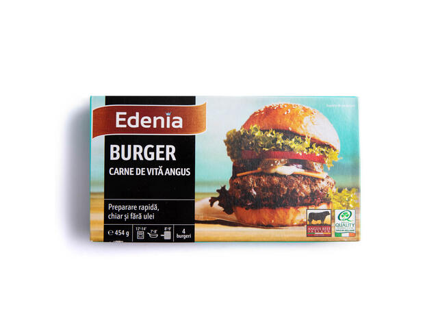 Edenia burger din carne de vita Angus 454g