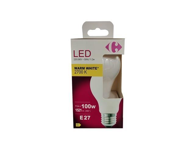 Bec LED Carrefour, E27, 100 W, 1521 lm, 2700 K, Alb cald