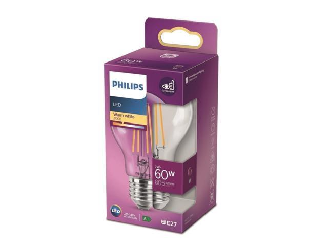 Bec LED classic Philips, 60W, A60, E27, 2700K