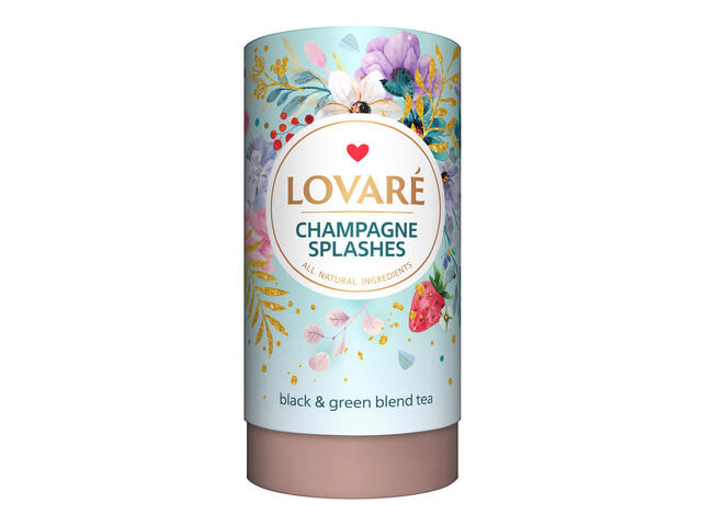 Amestesc de ceai negru, ceai verde, capsune Lovare Champagne Splashes, tub, 80 g