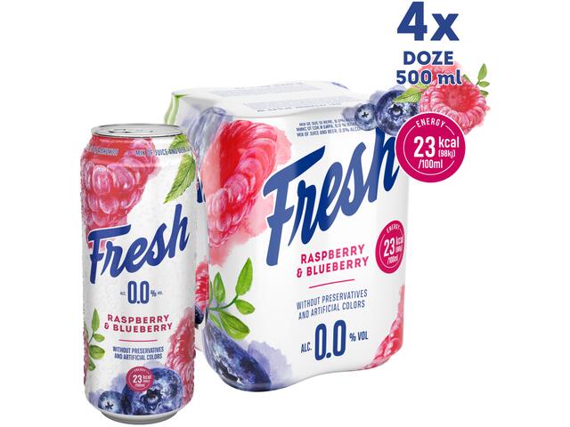 Fresh 0.0 Mix Bere Fara Alcool Si Suc Zmeura Si Afine Doza 4X0.5L