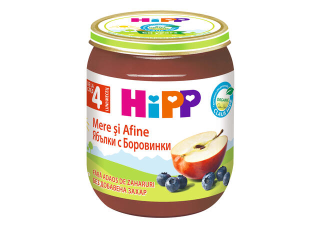 Piure din afine si Mere pentru bebelusi 4 luni+ Hipp 125g