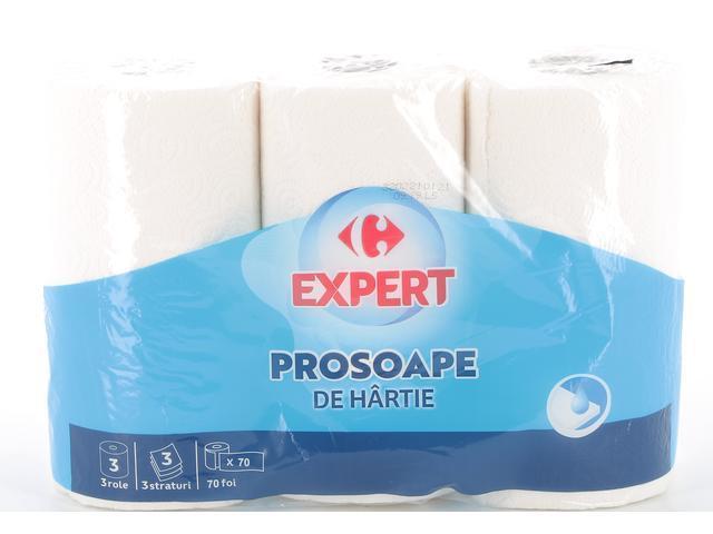 Prosoape de bucatarie 3 straturi, 3 role Carrefour