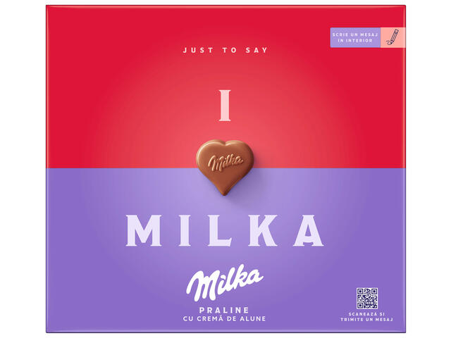 I Love Milka praline cu crema de alune 110 g