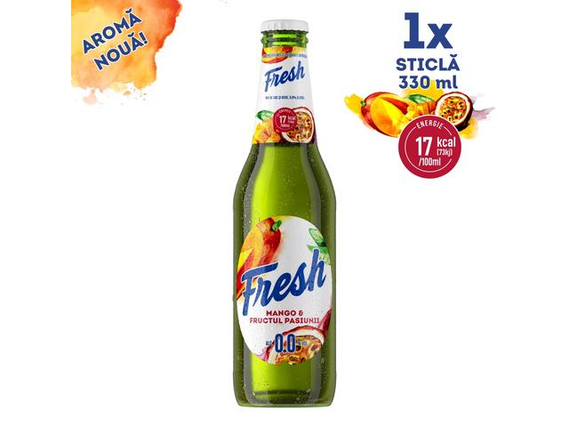 Fresh 0.0 Mango & Fructul pasiuni, mix de fructe cu bere fara alcool 0.33L