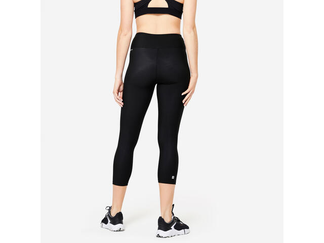 Colanți scurți Fitness Cardio Negru fumuriu Damă - S / W28 L31