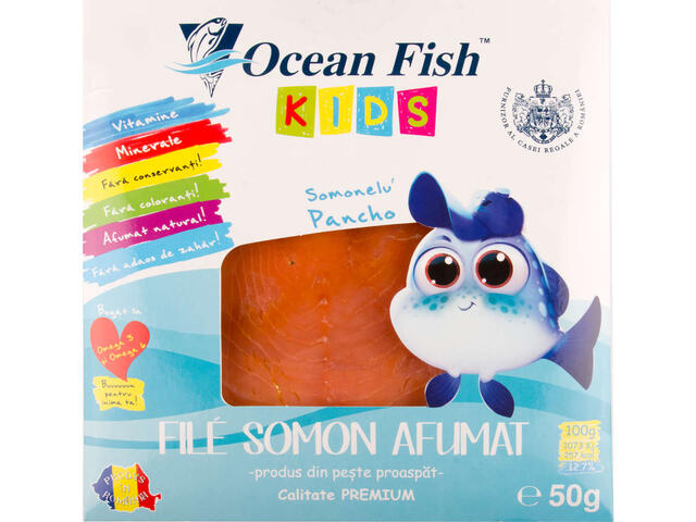 Ocean Fish Kids file de somon afumat 50 g