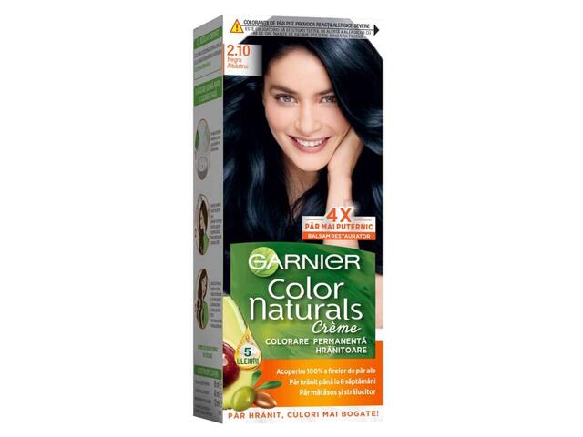 Garnier Color Naturals Vopsea de par permanenta, 2.10 Negru Albastrui, 110 ml