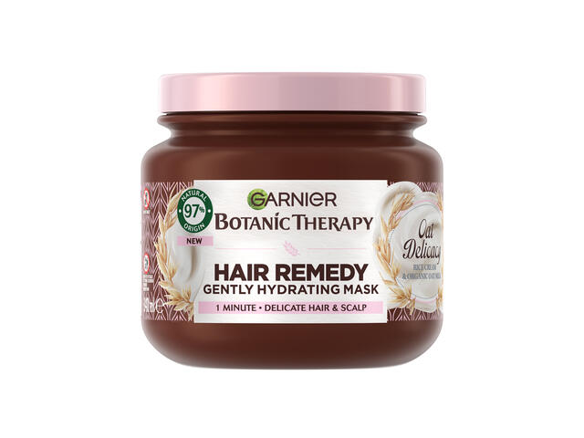 Masca de par Garnier Botanic Therapy Rice Cream & Organic Oat Milk pentru par si scalp sensibil, 340 ml