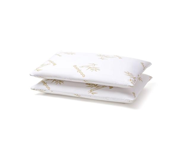 Set de 2 perne, Home Still Memory Bamboo, din spuma cu memorie, fata din microfibra, alb, 40 x 70 cm