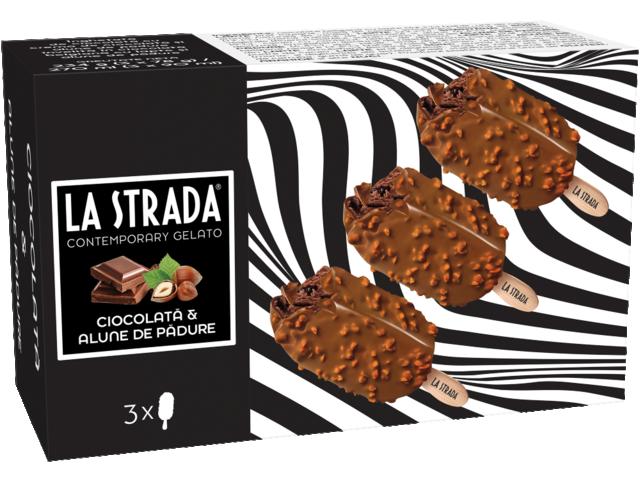 Inghetata Ciocolata si alune de padure 270ml (3x90ml) La Strada