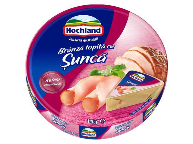 Hochland branza topita triunghiuri cu sunca 140 g