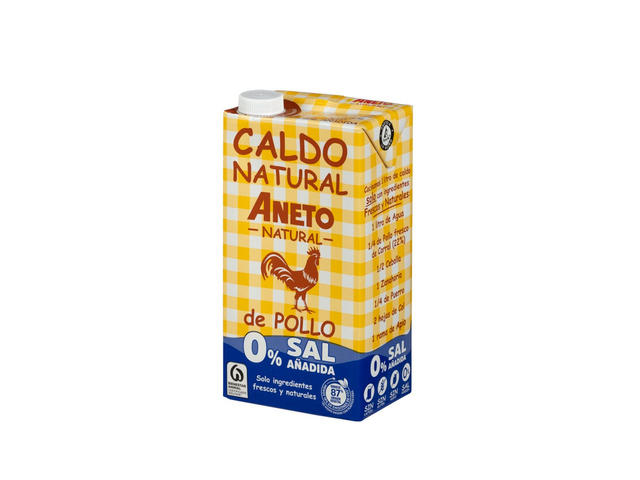 Caldo natural de pollo bajo en sal 1L