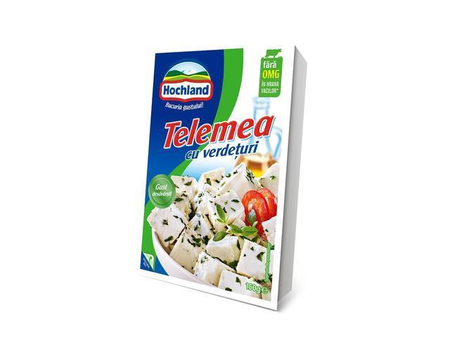 Hochland Telemea de vaca, cu verdeata 150g