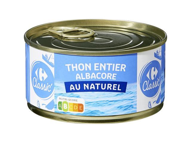 Ton Albacora intreg in suc propriu 200G Carrefour Classic