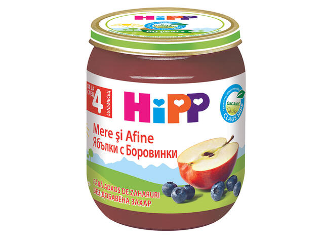 Piure cu mere si afine Hipp 125 g