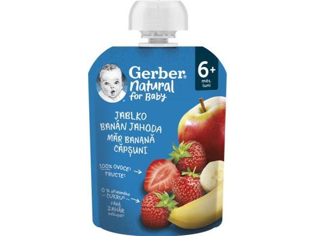 Gerber Natural Piure mar banana capsuni 90g