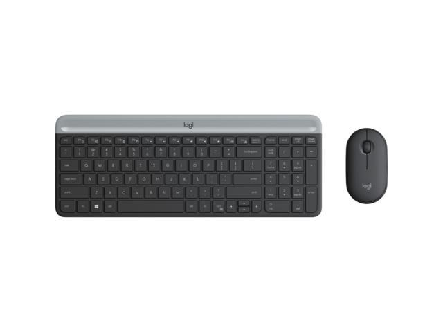 Kit tastatura + mouse wireless Logitech MK470, Negru grafit