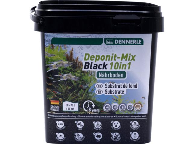 Substrat fertil pentru acvariu Dennerle Deponit Mix Black 10in1 2.4kg
